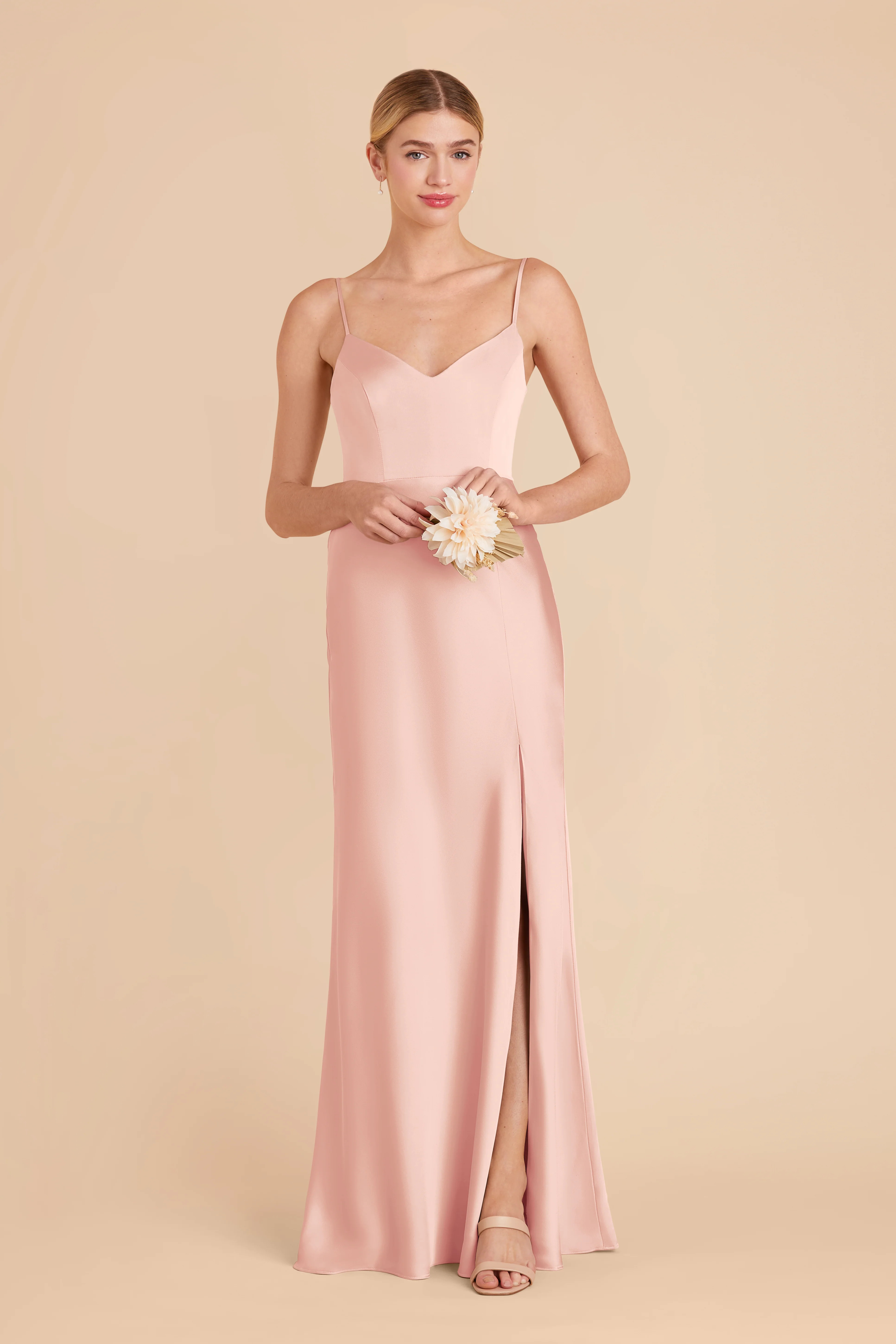 Jay Blush Pink V-Neck Bridesmaid Dress | Birdy Grey | Birdy Grey
