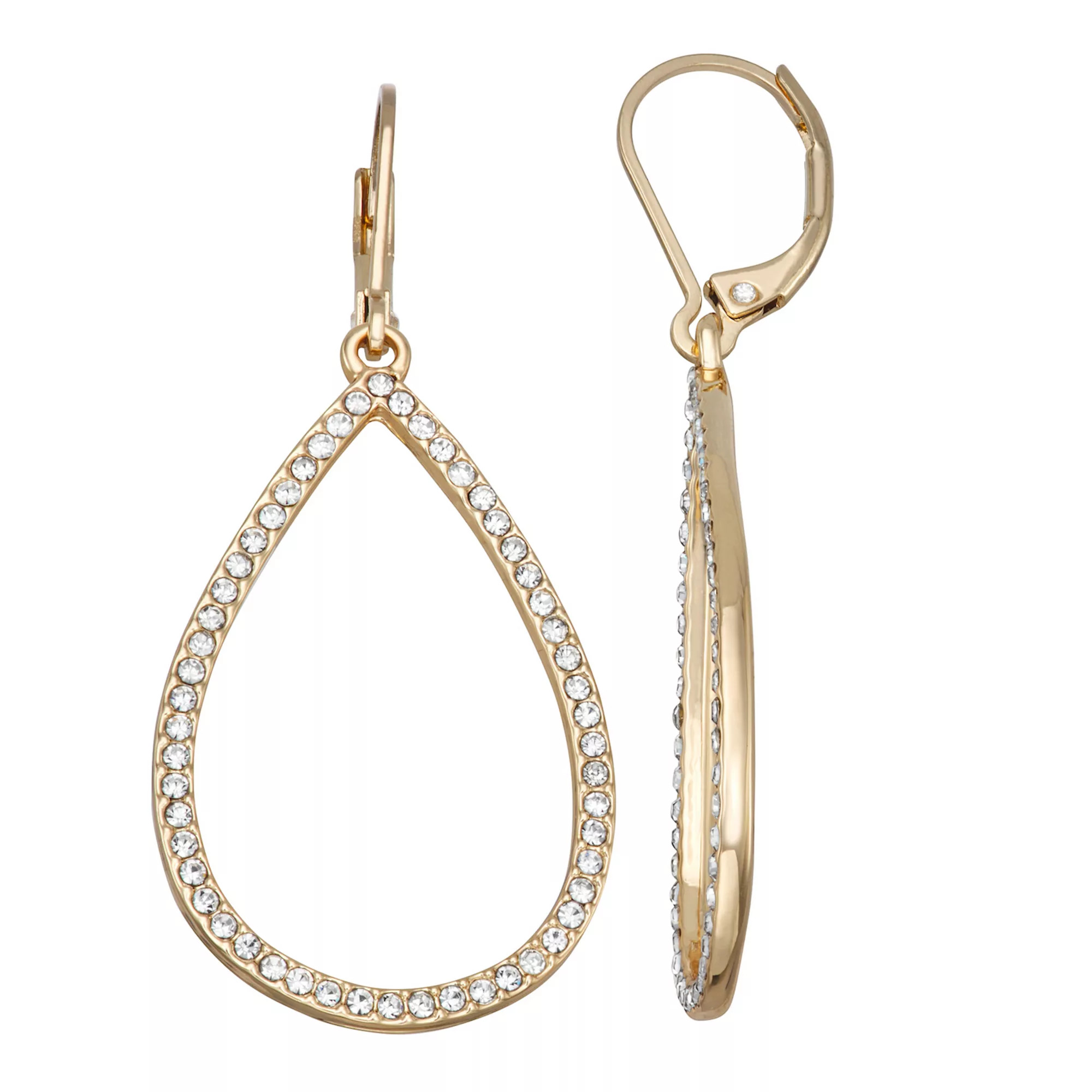 You're Invited Gold Tone Pave Teardrop Earrings | Kohl's