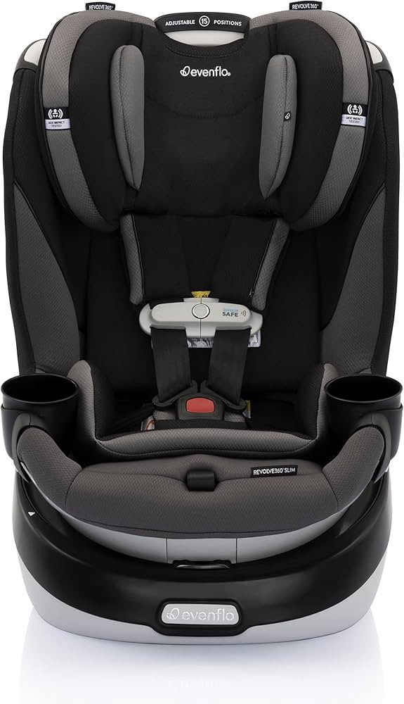 Evenflo Gold Revolve360 Slim 2-in-1 Rotational Car Seat with SensorSafe (Obsidian Black) | Amazon (US)
