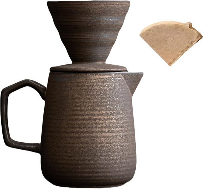 HYAXGM Pour Over Coffee Maker,Ceramic Coffee Maker With 100 pcs Paper Filter，16oz/480ml Pour Ov... | Amazon (US)