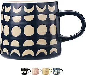 YouPeng Coffee Mug, Large Coffee Mugs with Relief Design as Gifts, Ceramic Coffee Cups with Handl... | Amazon (US)