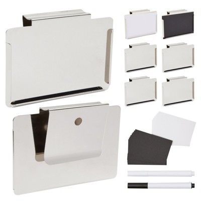 Okuna Outpost 8 Pack Storage Bin Clip on Silver Label Holders, Chalkboard Labels, Insert Paper, M... | Target