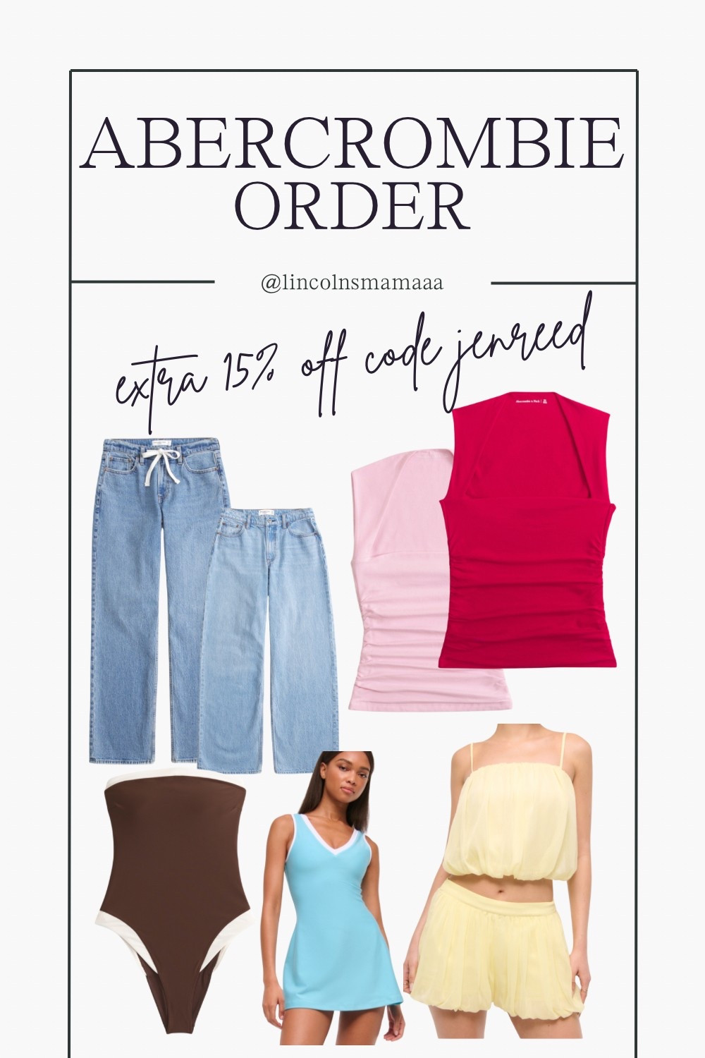 LAST DAY TO SAVE!! Extra 15% off with code JENREED

Abercrombie order
Abercrombie haul spring fashion 
Summer fashion 
Basics 
Denim 
Vacation 
Bump friendly 


#LTKBump #LTKPetite #LTKActive