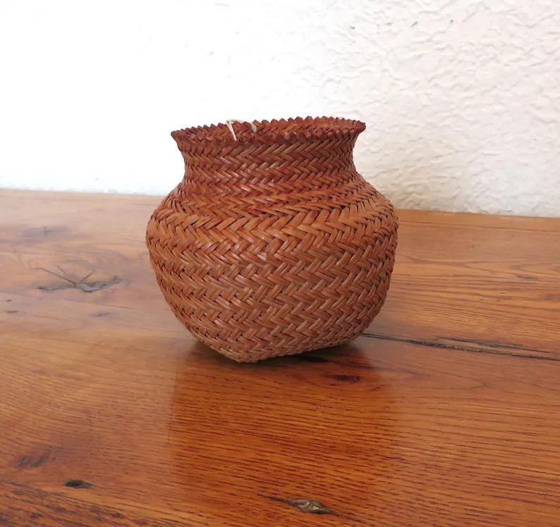 Vintage Tarahumara Pine Needle Basket Doubleweave | Etsy (Global)