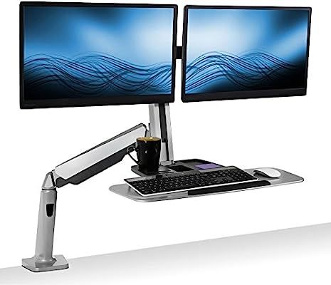 Mount-It! Stand Up Workstation with Dual Monitor Mount - Standing Desk Converter with Height Adju... | Amazon (US)