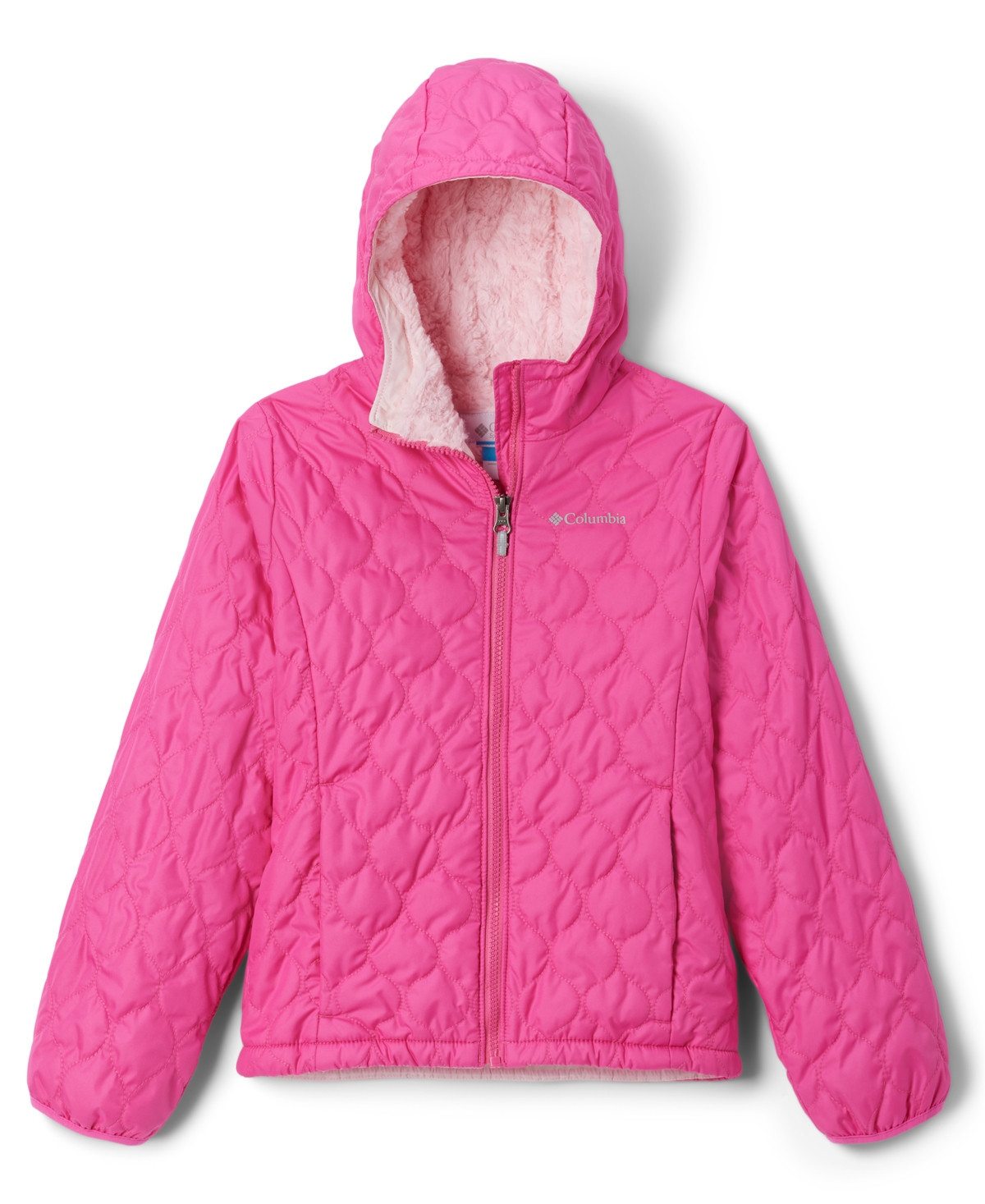 Columbia Girls 7-20 Bella Plush Ii Fleece-Lined Full-Zip Hooded Jacket - Pink Ice | Macy's