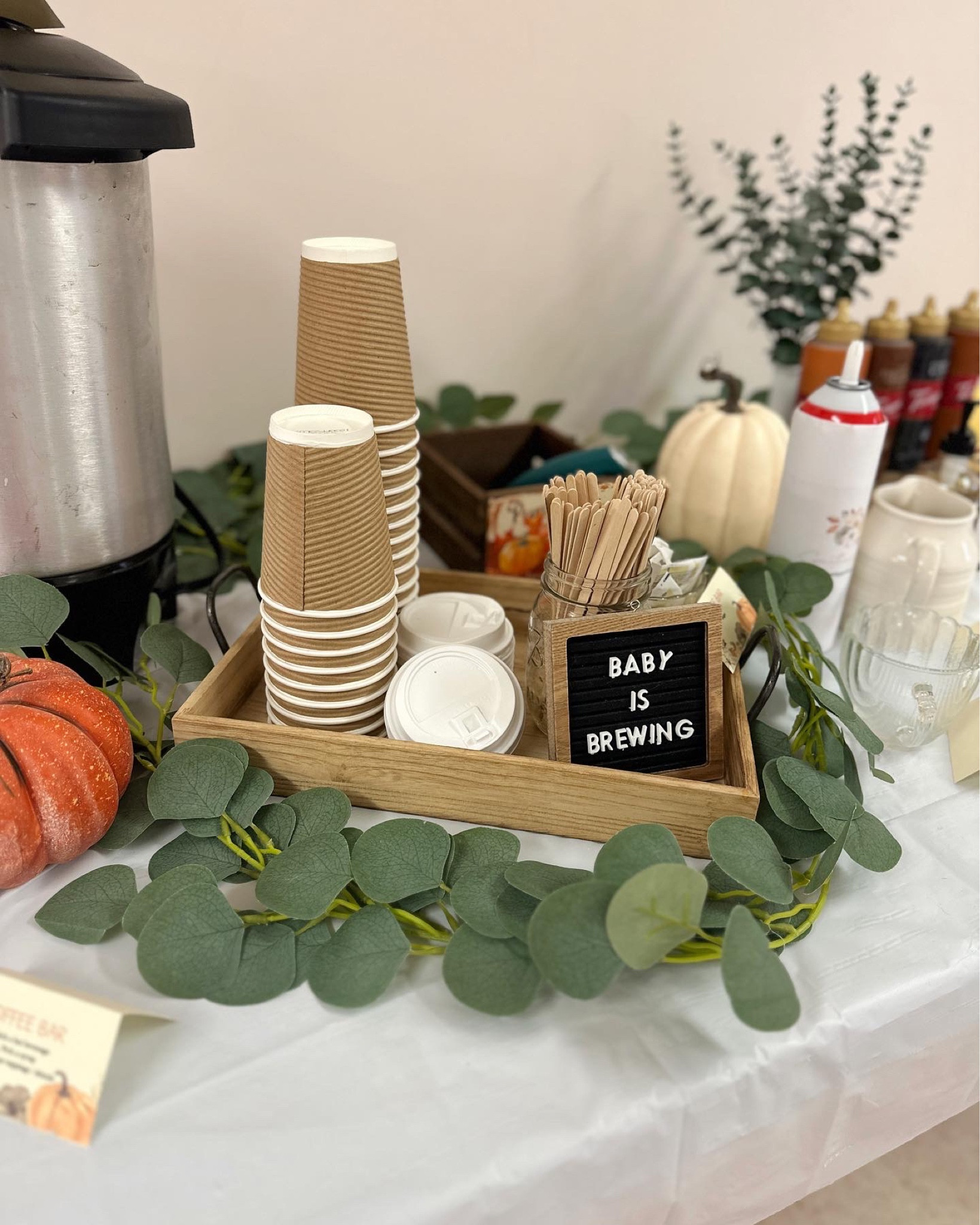 Create the perfect baby or wedding shower coffee bar. Shower ideas. Baby shower. Wedding shower. Coffee bar at home 

#LTKhome #LTKSeasonal #LTKbaby