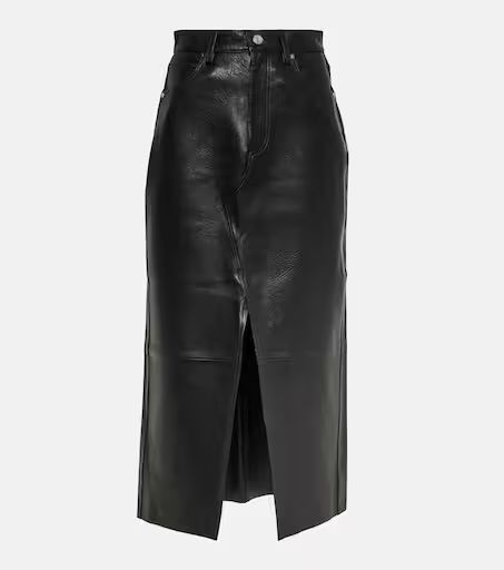 The Midaxi high-rise leather midi skirt | Mytheresa (UK)