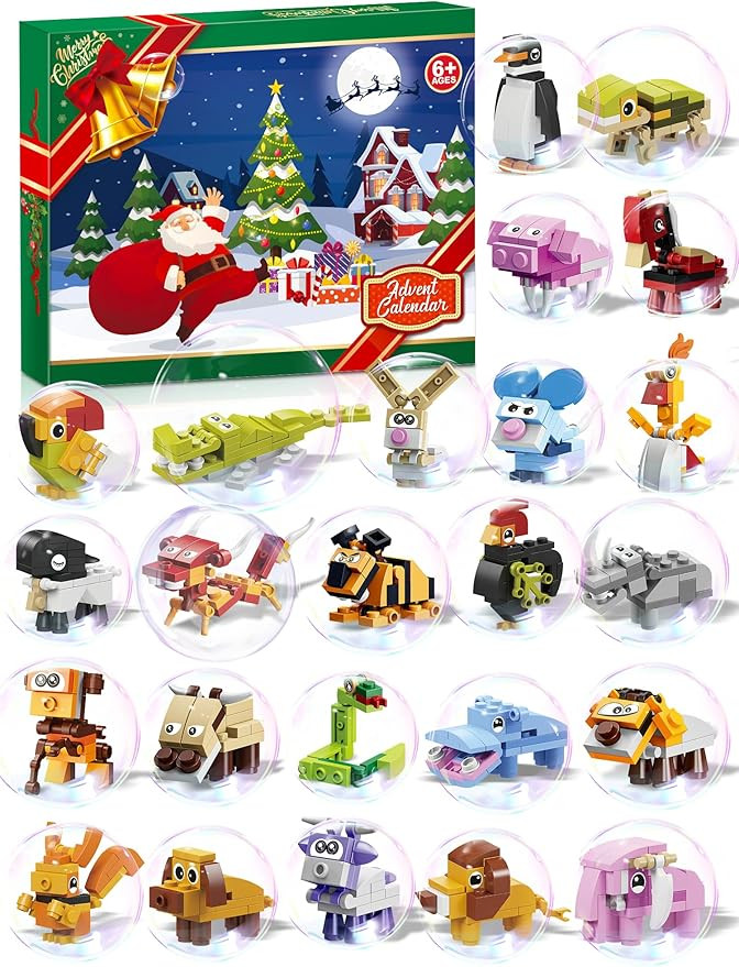 Animal Building Blocks - Advent Calendar 2024 Boys Including 24 Animals Christmas Toys Countdown ... | Amazon (US)