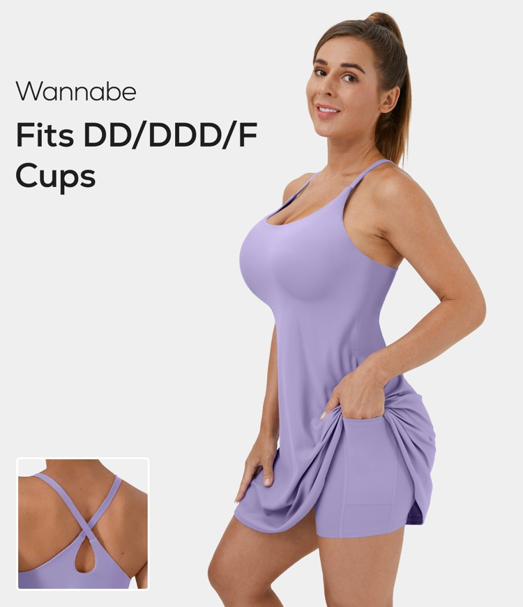 Women’s Everyday Cloudful™ Backless 2-in-1 Activity Dress-Wannabe-DD/DDD/F Cups - HALARA | HALARA