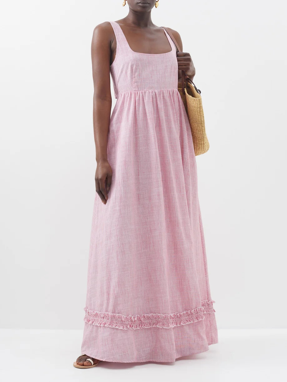 Romy square-neck cutout-back cotton maxi dress | Matches (US)