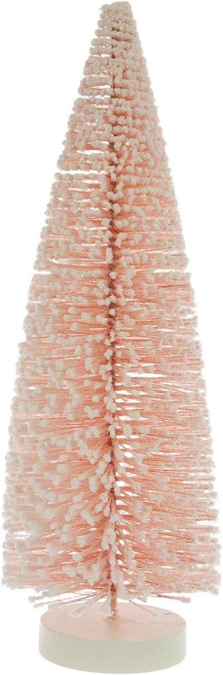 Hobby Lobby Pink Bottle Brush Tree with Snow Effect, 12" H Christmas Decor, Iridescent Winter Vil... | Amazon (US)