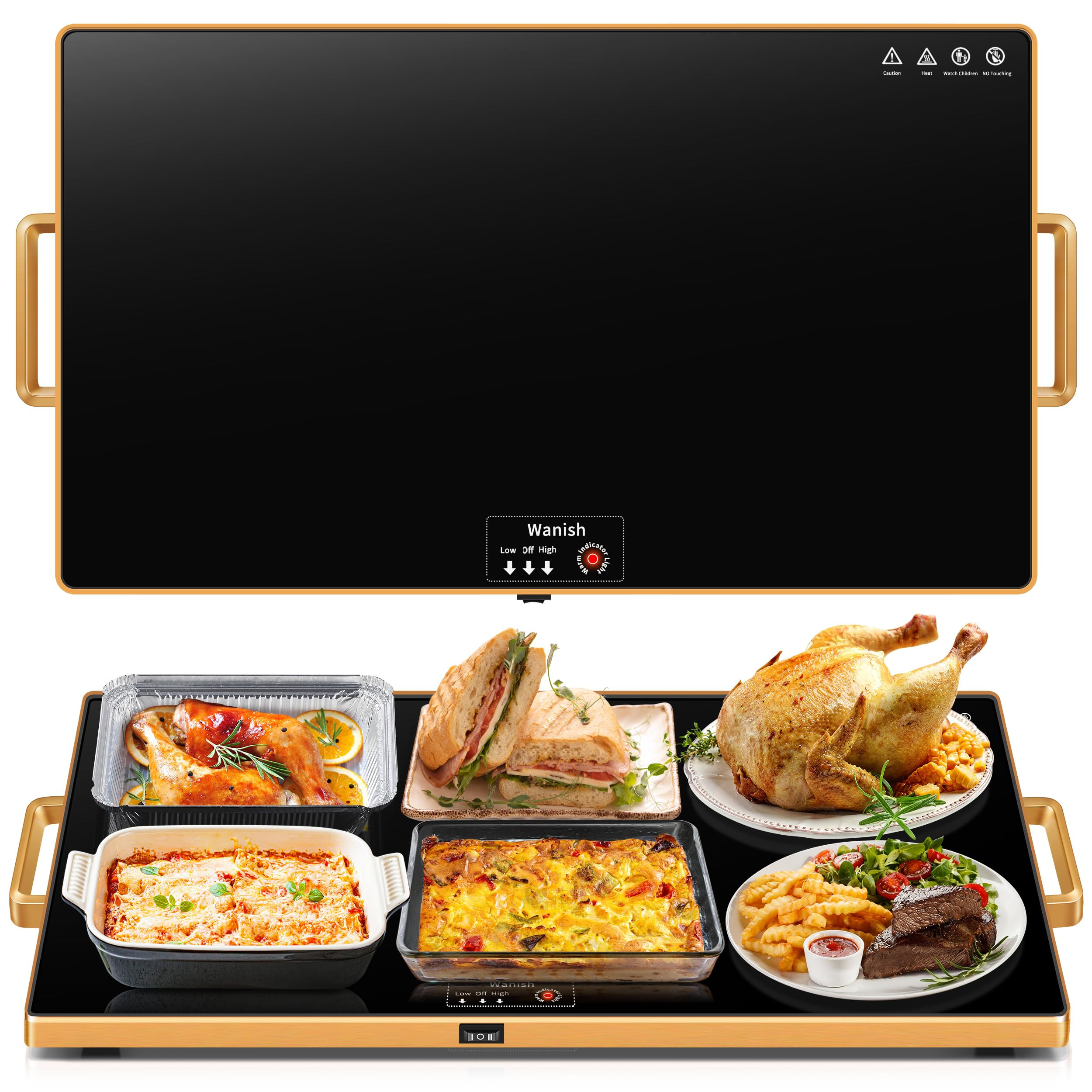 Electric Warming Tray (XXL 32”x18”)，Food Warmers for Parties Buffet with Thermostat & Full ... | Amazon (US)