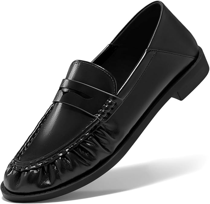 Coutgo Penny Loafers for Women Comfortable Slip on Shoes Collapsible Heel Closed Toe Dressy Casua... | Amazon (US)