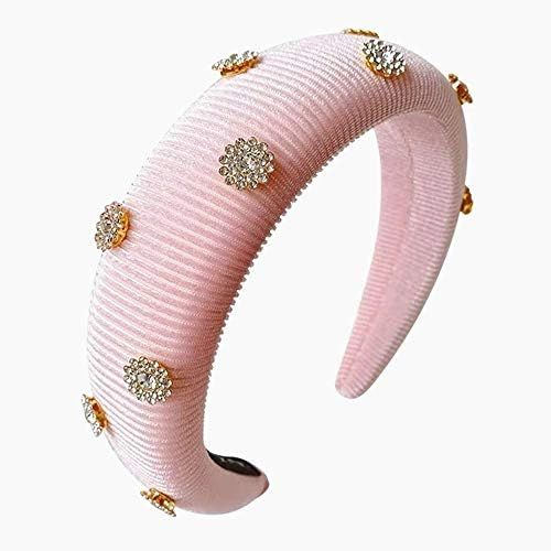 Chicmo Fashion Rhinestone Velvet Padded Headband for Women and Girls ，Luxury Shiny Diamond Ebellishe | Amazon (US)