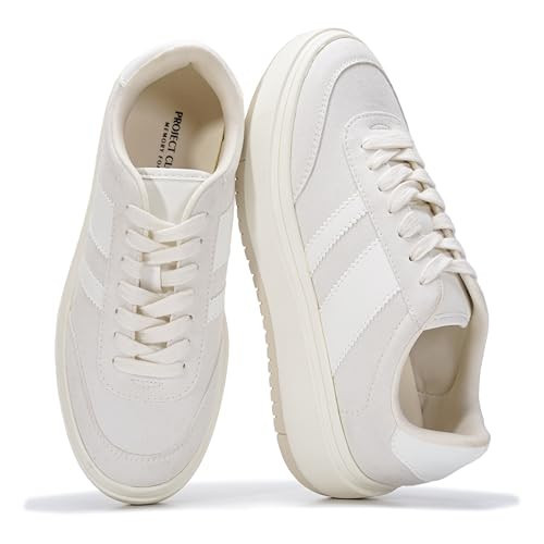 Project Cloud Platform Sneakers for Women - Lightweight Memory Foam Insole Womens Sneakers - Non-Slip Fashion Sneakers for Women Footwear - Women's Fashion Platform Shoes (Nita, Nude, 7.5) | Amazon (US)