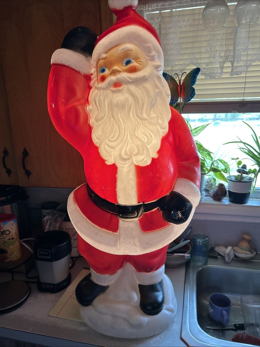 Vintage Empire Waving Santa Blow Mold 41” Lighted Blue Eyes | eBay | eBay US