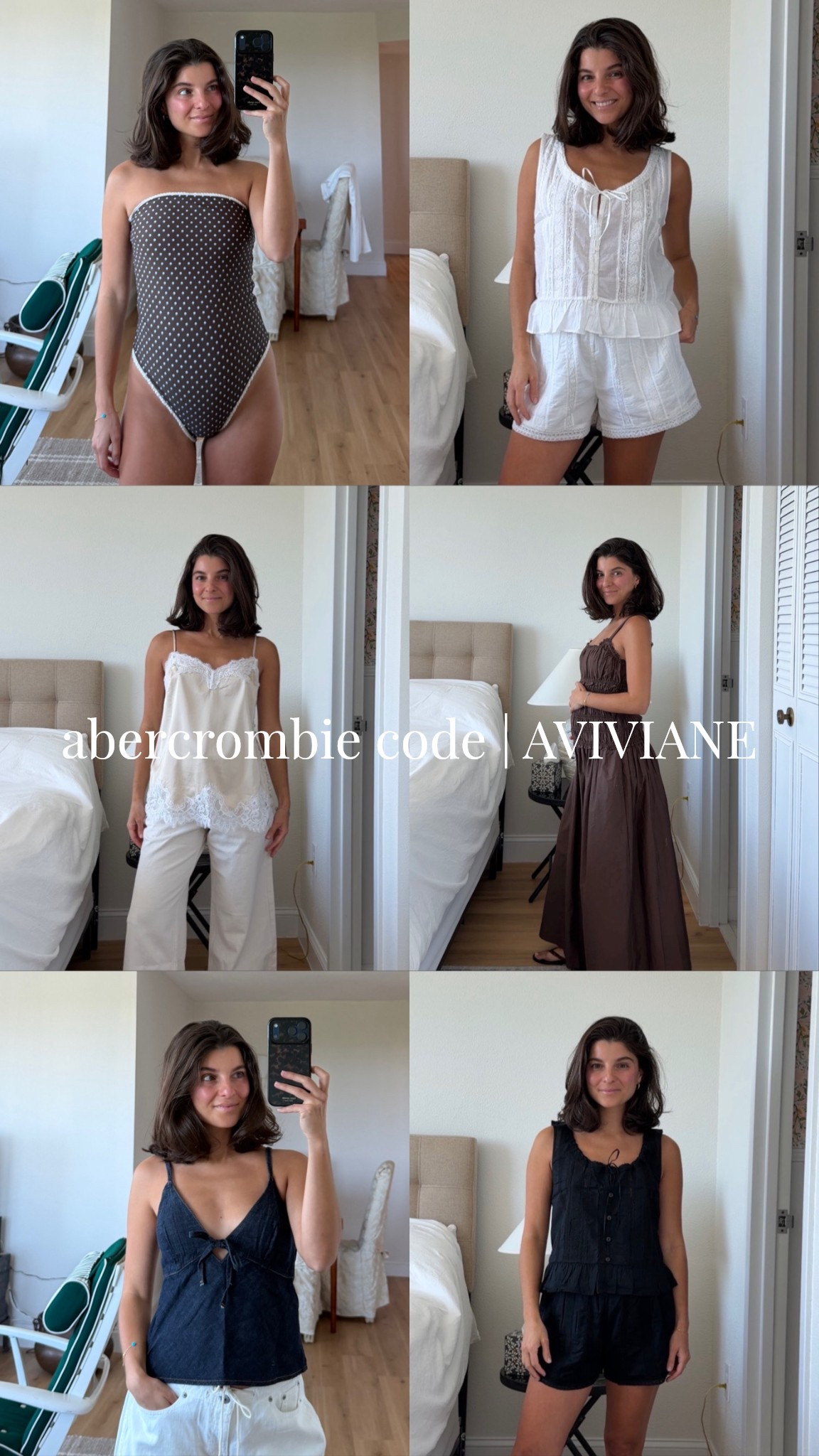 [3/27/26] code AFVIVIANE for 15% off | 

Sizing:
• brown bathing suit, medium
• 100% cotton set white , small 
• white HR trousers, 26 regular (for heels) 
• satin slip cami, xs 
• smocked maxi: xs petite 
• denim tank - dark wash, xs 
• low rise loose - wearing a 26 regular, but currently big on me 
• 100% cotton set black, small


#LTKSaleAlert #LTKPetite #LTKBump