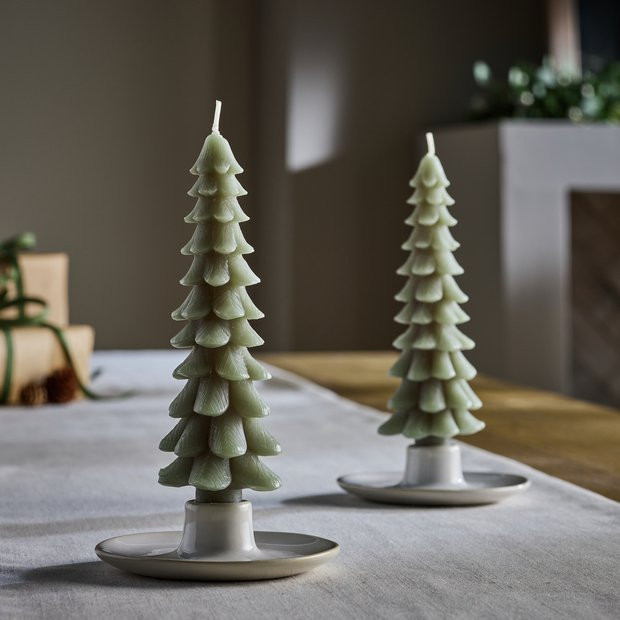 Habitat Christmas Tree Shaped Taper Candles - Pack of 2 | argos.co.uk