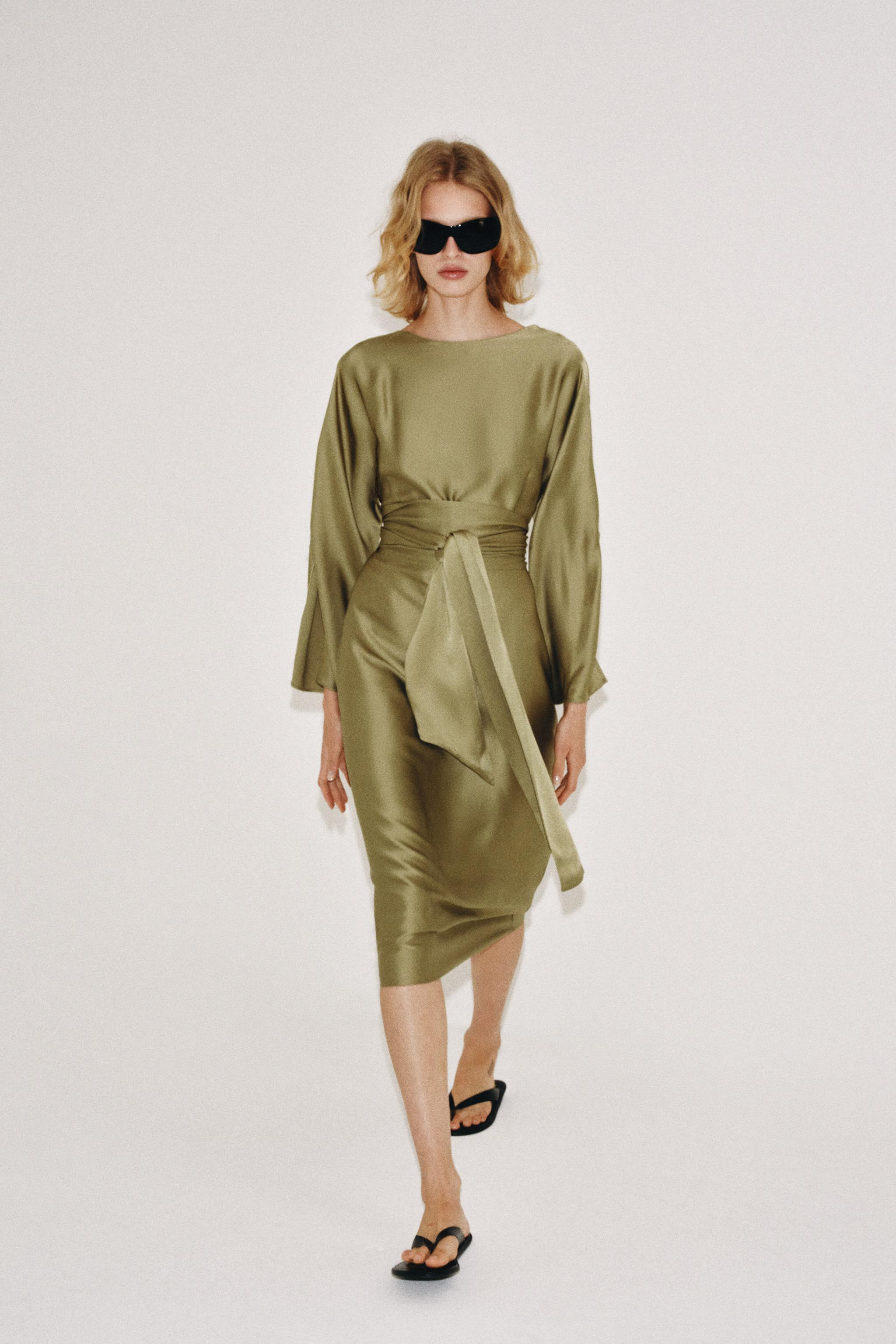 ZW COLLECTION SATIN MIDI DRESS | Zara UK
