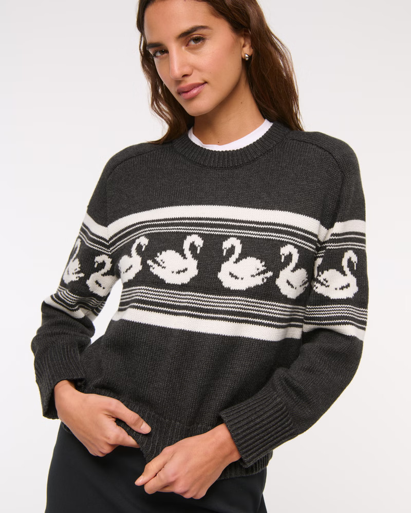 Women's The A&F Madeline Swan Crew Sweater | Women's Tops | Abercrombie.com | Abercrombie & Fitch (US)