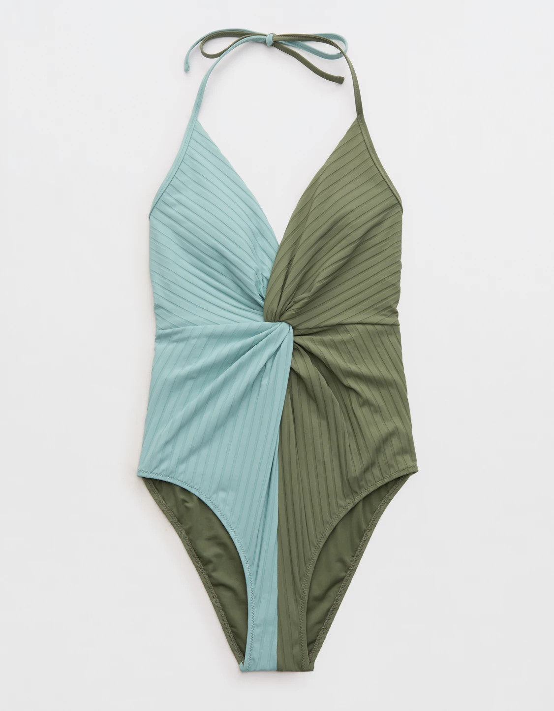 Aerie Ribbed Twist Cheeky One Piece Swimsuit | Aerie