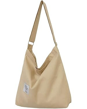 Covelin Women's Retro Large Size Canvas Shoulder Bag Hobo Crossbody Handbag Casual Tote | Amazon (US)