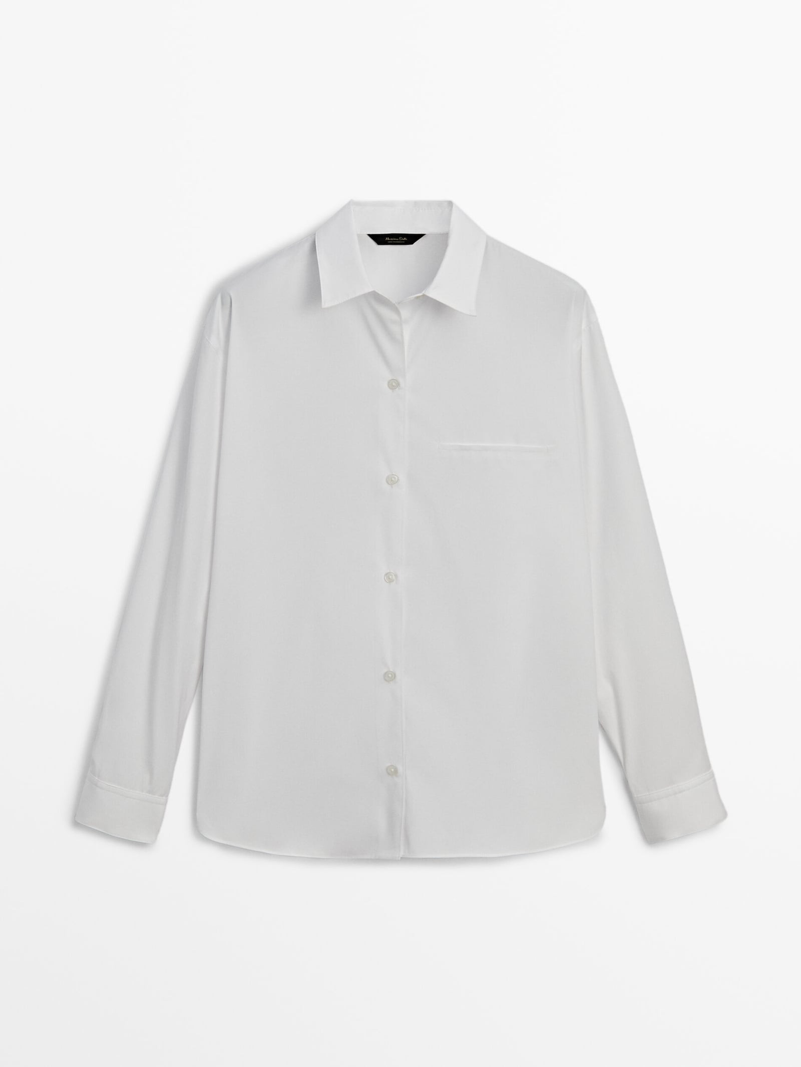 100% cotton poplin shirt with pocket | Massimo Dutti UK
