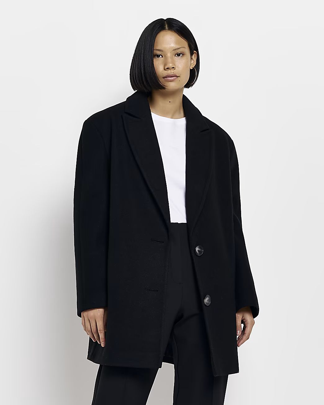 Black oversized blazer coat | River Island (UK & IE)