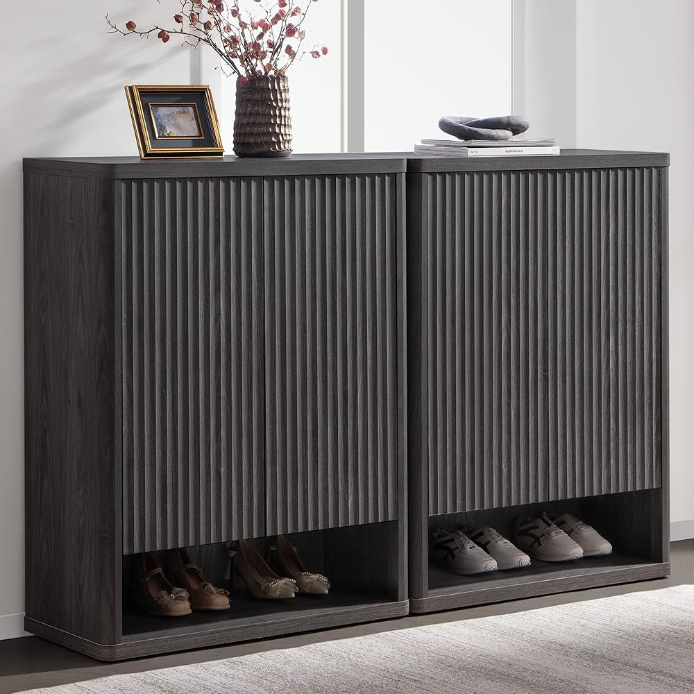 SICOTAS Shoe Cabinet 44" Tall Large Storage Organizer Cabinet Modern Shoe Rack with Doors & 4 She... | Amazon (US)