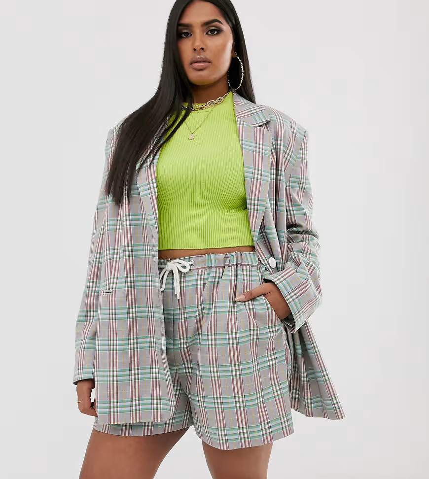 COLLUSION Plus check print blazer-Multi | ASOS (Global)