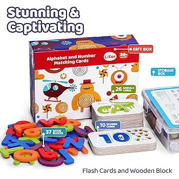 LiKee Alphabet Flash Cards Wooden Letter Puzzle ABC Sight Words Matching Games Counting Board Pre... | Amazon (US)