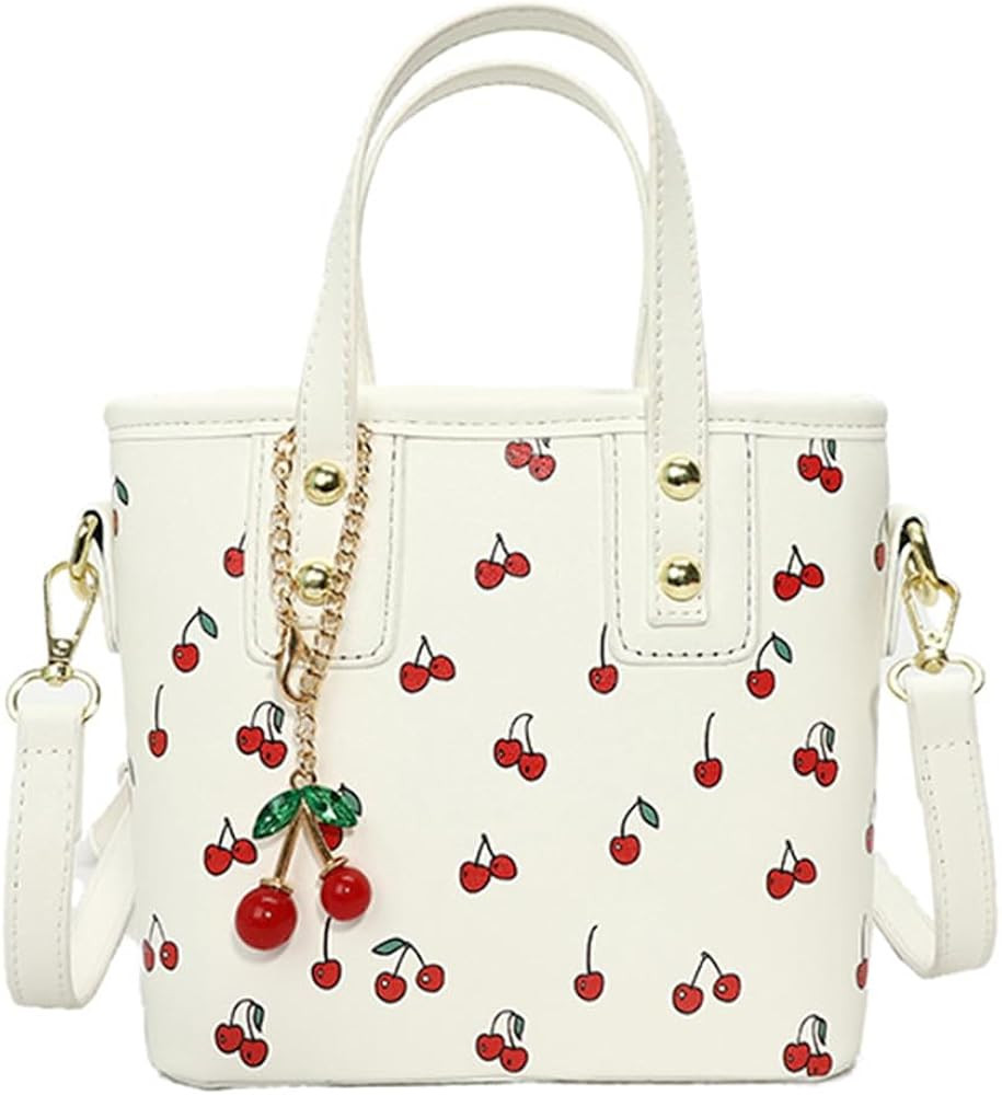 Cute Shoulder Bag Cherry Mini Tote Purse for Women Coquette Aesthetic Crossbody Handbag with Cher... | Amazon (US)