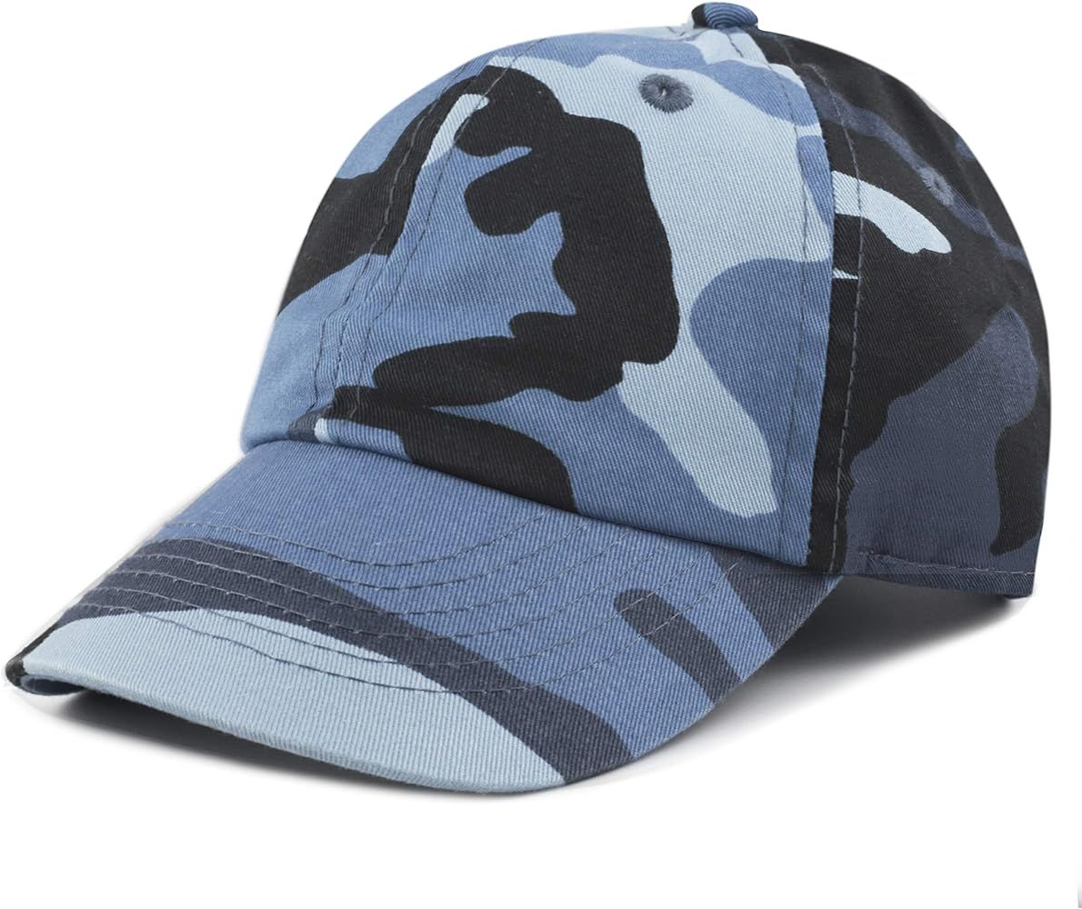 The Hat Depot Kids Washed Low Profile Cotton and Denim Plain Baseball Cap Hat | Amazon (US)