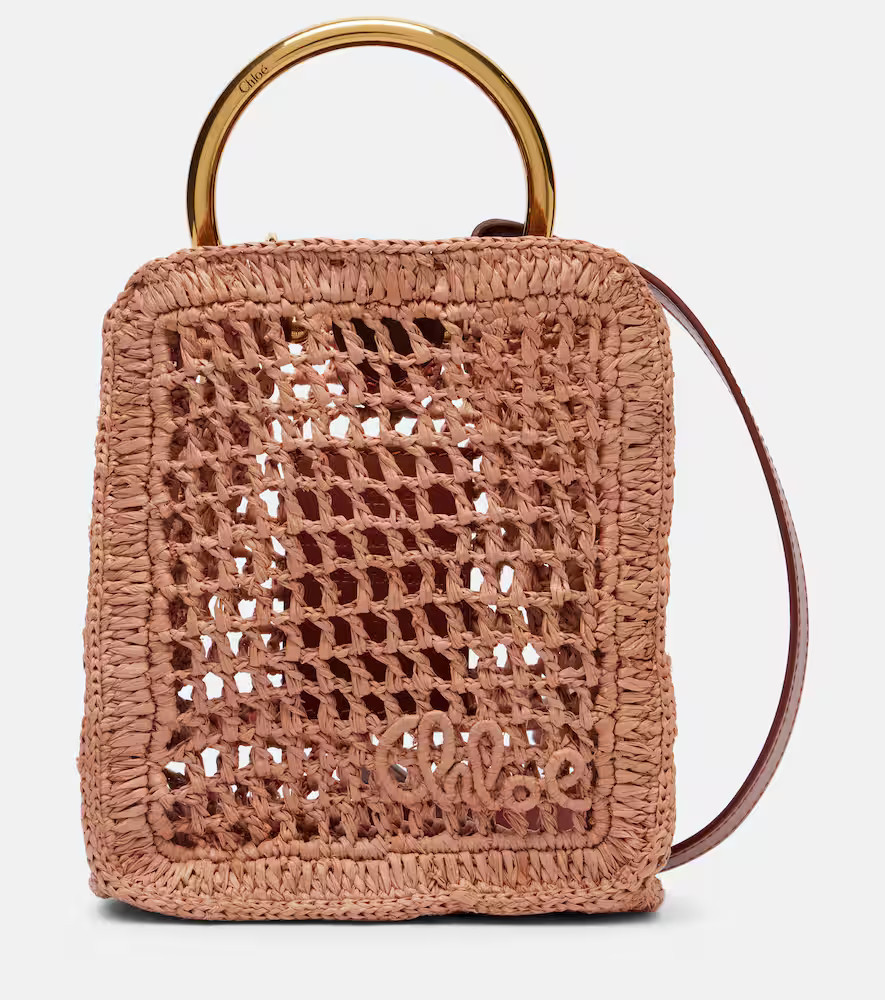 ChloÃ© Summer Banana Mini raffia crossbody bag | Mytheresa (US/CA)