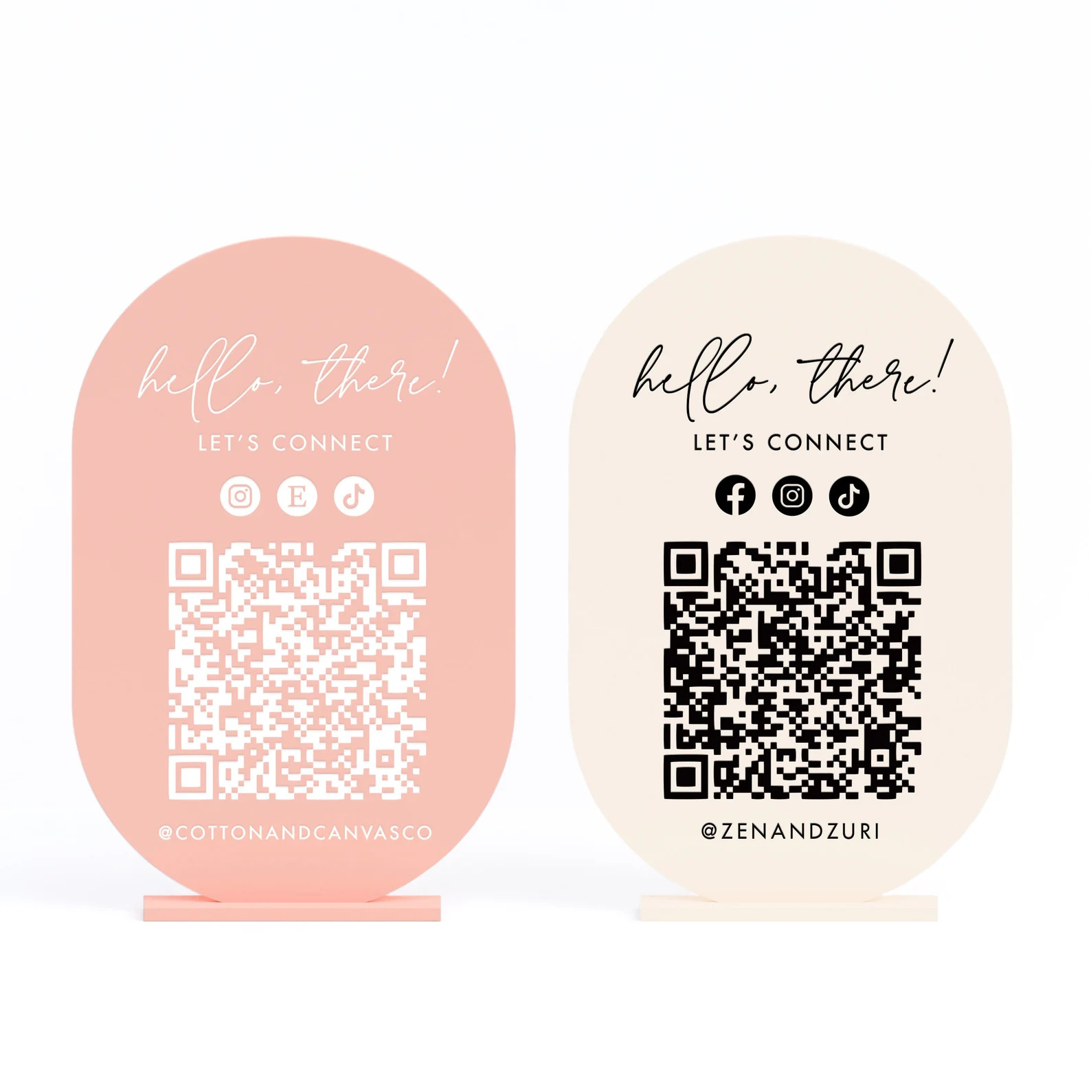 Custom QR Code Social Media Sign, Pop up Sign, Let's Connect, Follow Us, Instagram, Business Sign... | Etsy (US)