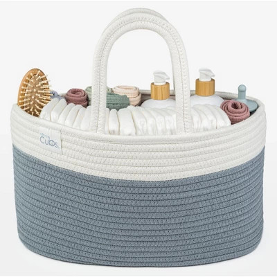 Large Portable Baby Diaper Caddy Organizer Nursery Storage Bin and Car Travel Basket by Comfy Cubs - Pacific Blue | Target