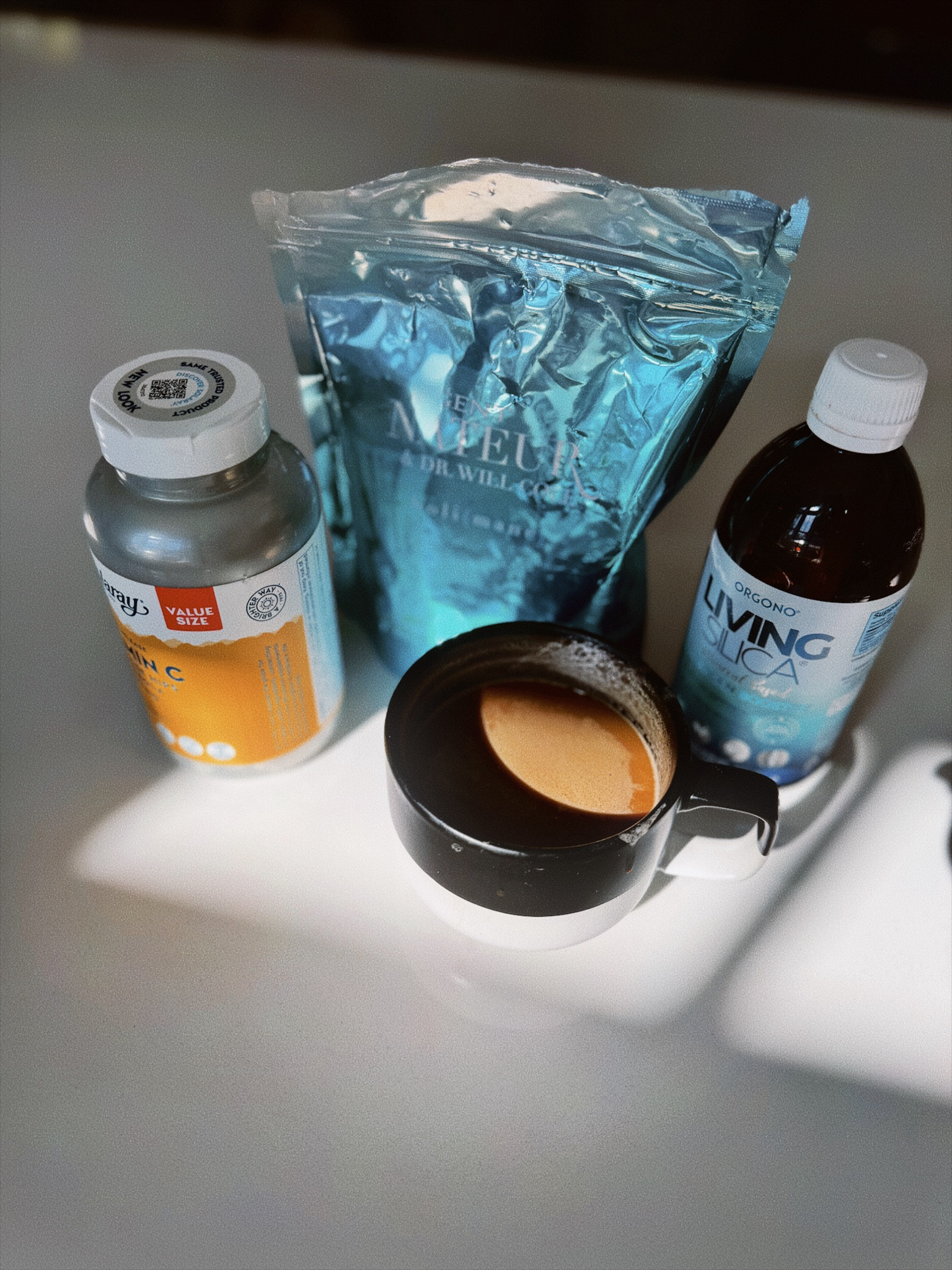 How I drink my 2nd cup of coffee every day. I mix a scoop of the collagen and a cap full of the silica. I take 1 vitamin C morning and night.

#LTKbeauty #LTKfamily #LTKover40