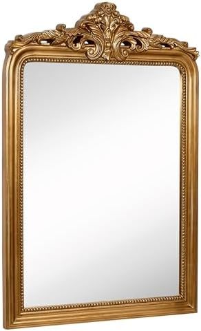 Amazon.com: Hamilton Hills 28x42 inch Vintage Gold Mirror | French Baroque & Antique Arched Mirro... | Amazon (US)