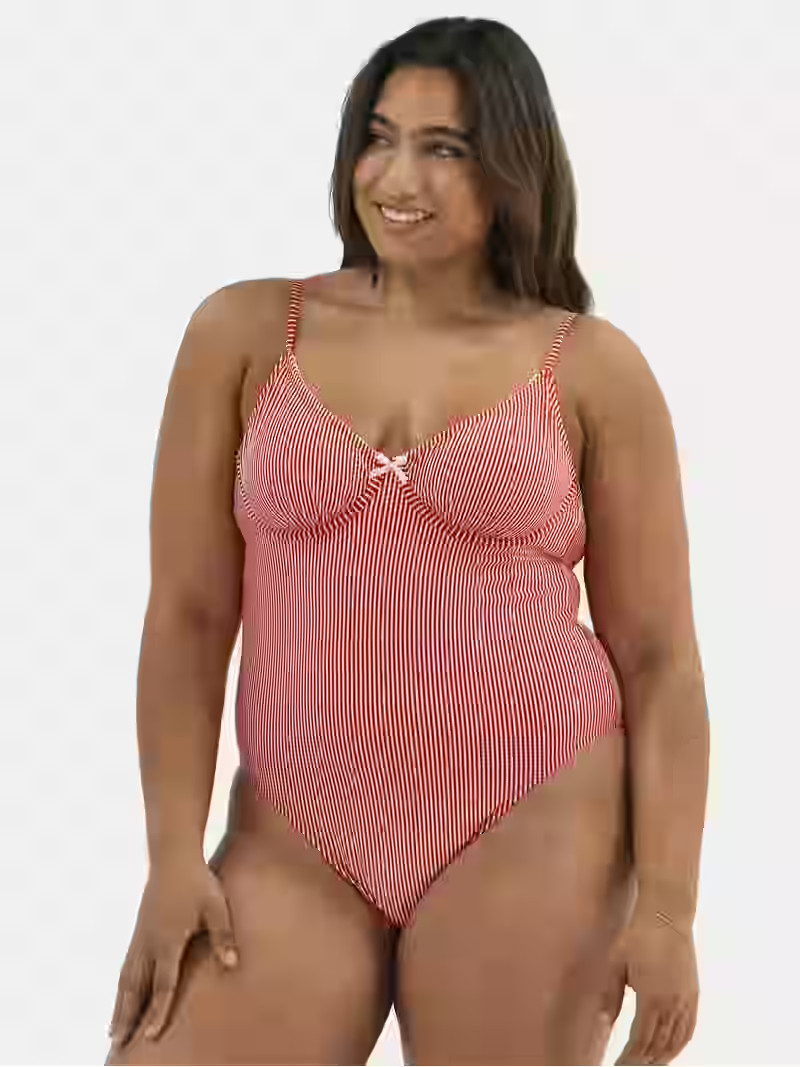 No Boundaries Picot Neckline One Piece Swimsuit, Women's | Walmart (US)