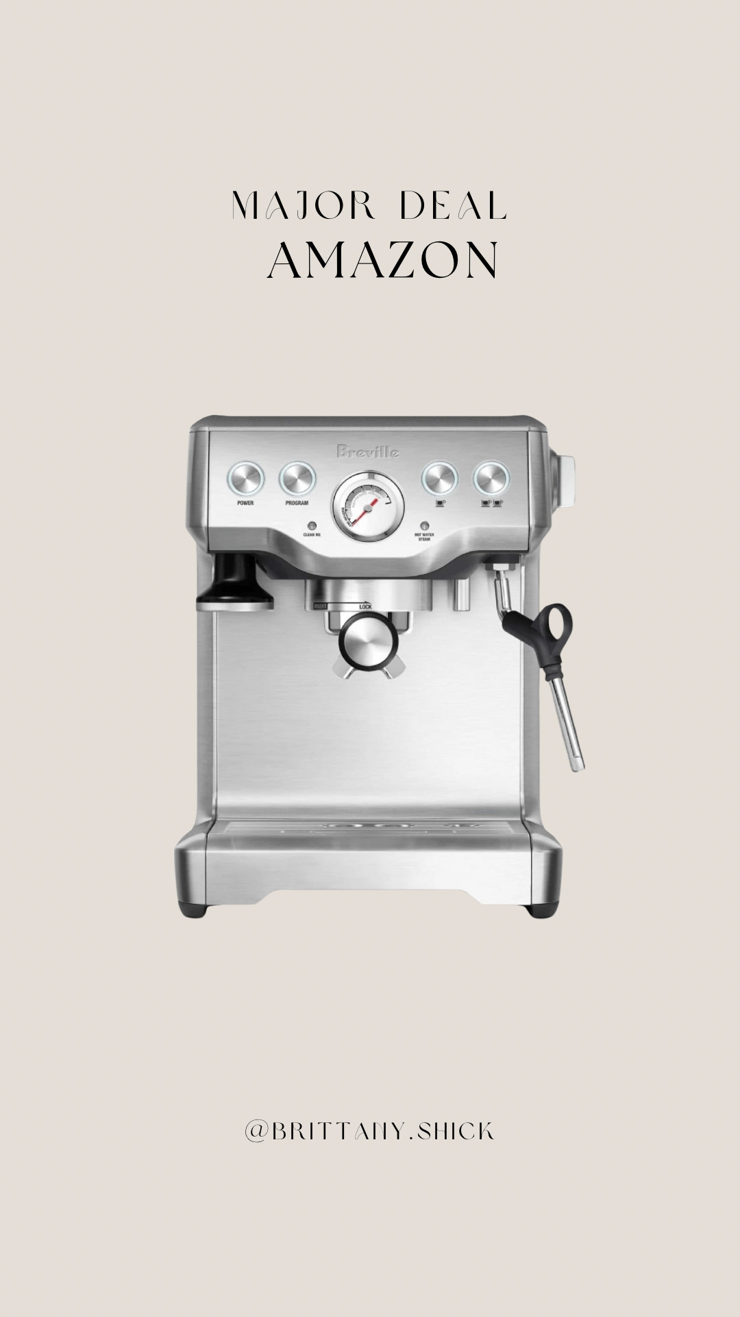 Breville BES840XL Espresso Machine, 100, Stainless Steel | Amazon (US)