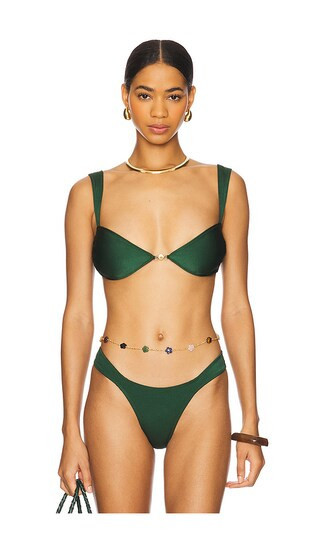 Sommer Swim Soriya Bikini Top in Green. - size XS | Revolve Clothing (Global)