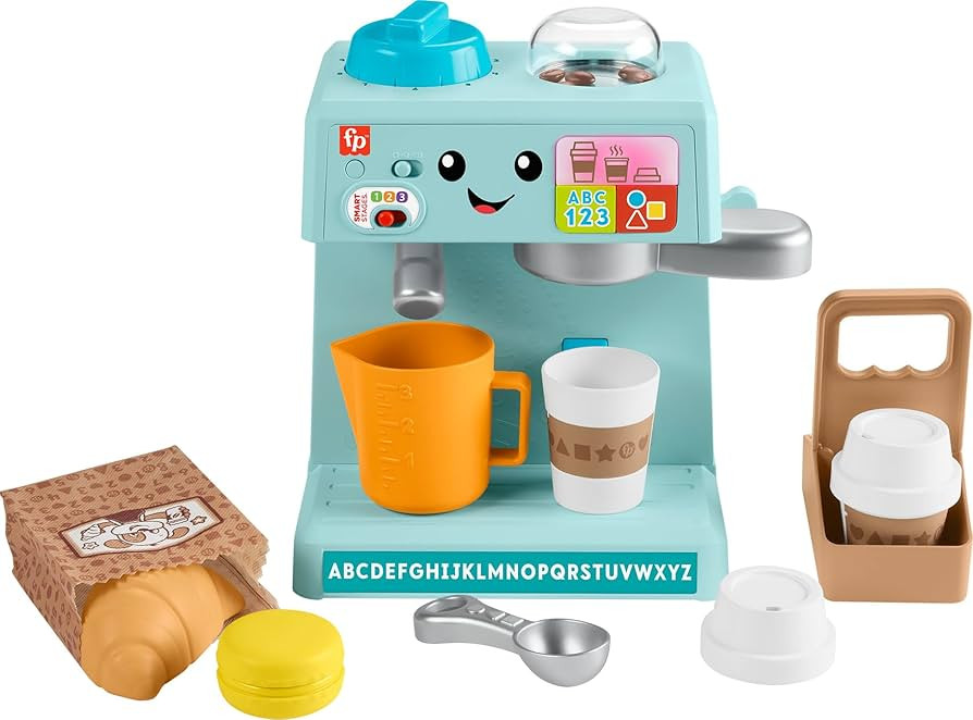 Fisher-Price Toddler Toy Laugh & Learn Coffee Café Musical Playset with Educational Songs & 10 P... | Amazon (US)
