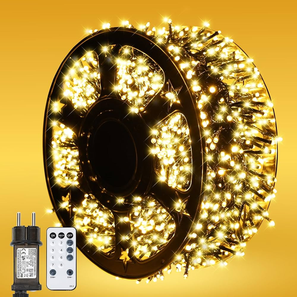 MAGGIFT LED Lichterkette Außen - 20m 1000 LED Cluster Lichterkette Warmweiß mit Stecker/Fernbed... | Amazon (DE)