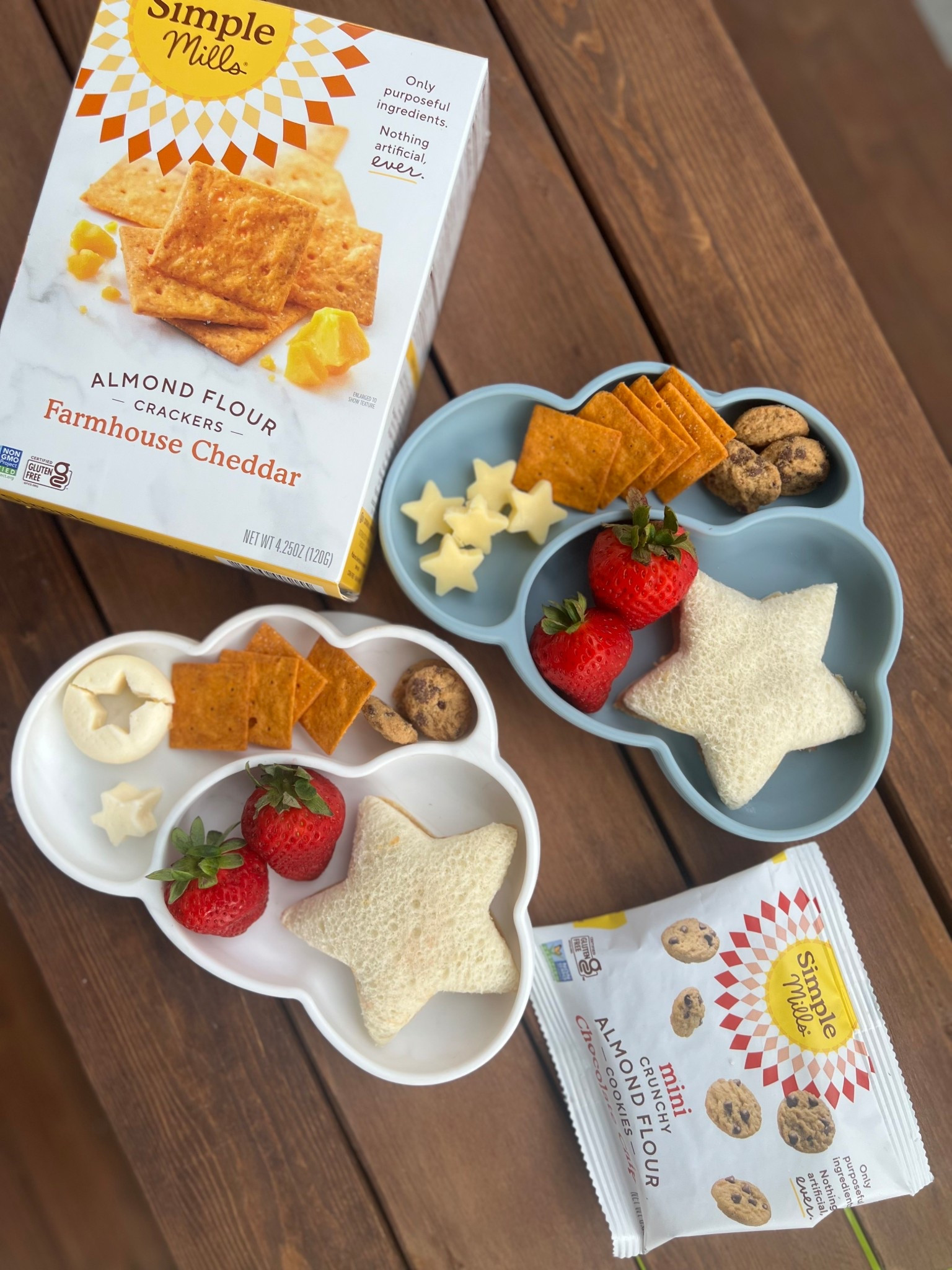 My toddlers are snackaholics, so this is often what our lunch time looks like! They are obsessed with their On Cloud 9 plates from Calla & Friends too! I bought a pack of star cutters and really leaned into the theme. They think it’s so fun and usually ends up with them cleaning their plates!

Another thing we love is Simple Mills! We keep so many of their products on hand, and love that their mini chocolate chip cookies now come in these snack packs!

#LTKfoodie #LTKmomlife #LTKKids