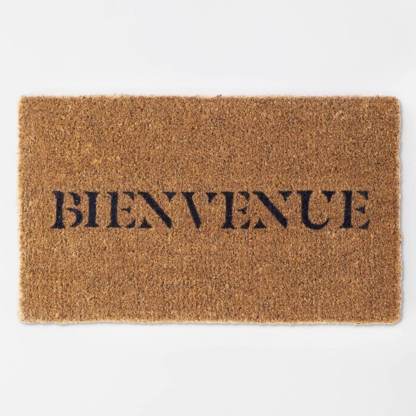 1'6"x2'6" Bienvenue Doormat Black - Threshold™ designed with Studio McGee | Target