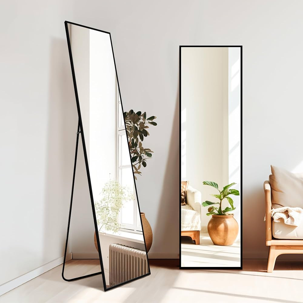 Standing Mirror Full Length Mirror,Large Floor Mirror with Aluminium Frame for Door Bedroom Bathr... | Amazon (US)