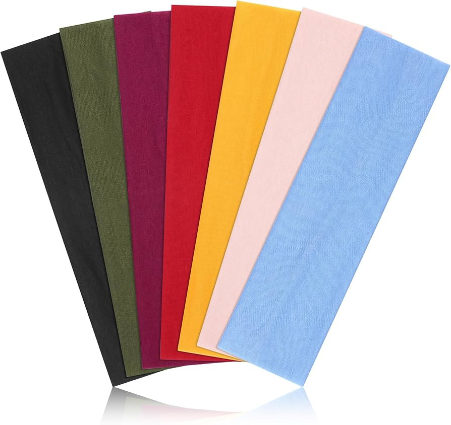 Headbands for Women, Stretchy Non Slip Soft Cotton Cloth Hair Bands for Sports, Workout, Yoga and... | Amazon (US)