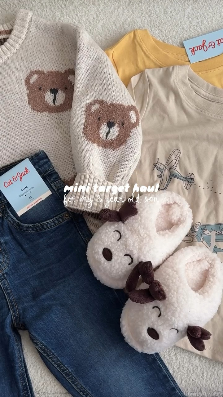 can we talk about how cute the toddler boy clothes are at target right now?? 🥹✨ i snagged all this— long sleeve tees, a cozy teddy bear sweater, jeans + slippers— for under $20 😭🛒 the prices are too good not to share. links are all on my LTK 🤍

#targetfinds #targethaul #toddlermom #minitargethaul #boymomlife #toddlerszn #targetstyle #affordablefinds #ltkfashion #ltkfinds #cozyaesthetic #targetmoms #momlifehacks #fallstyle #holidayhaul #budgetfriendlyfinds

#LTKKids #LTKSaleAlert #LTKSeasonal