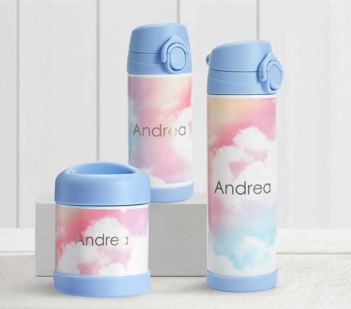 Mackenzie Rainbow Clouds Water Bottles | Pottery Barn Kids